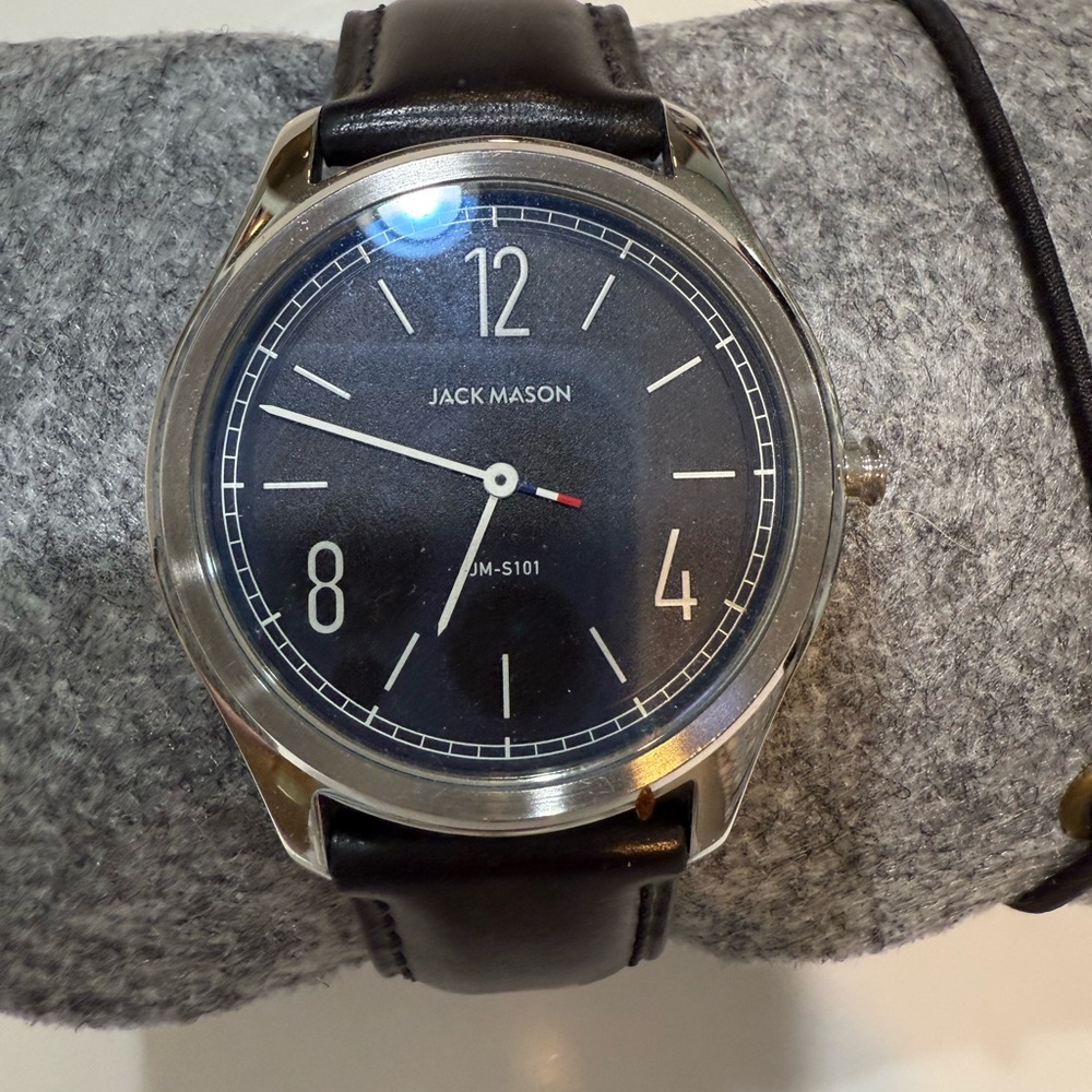 Jack Mason Brand Black and Silver Watch